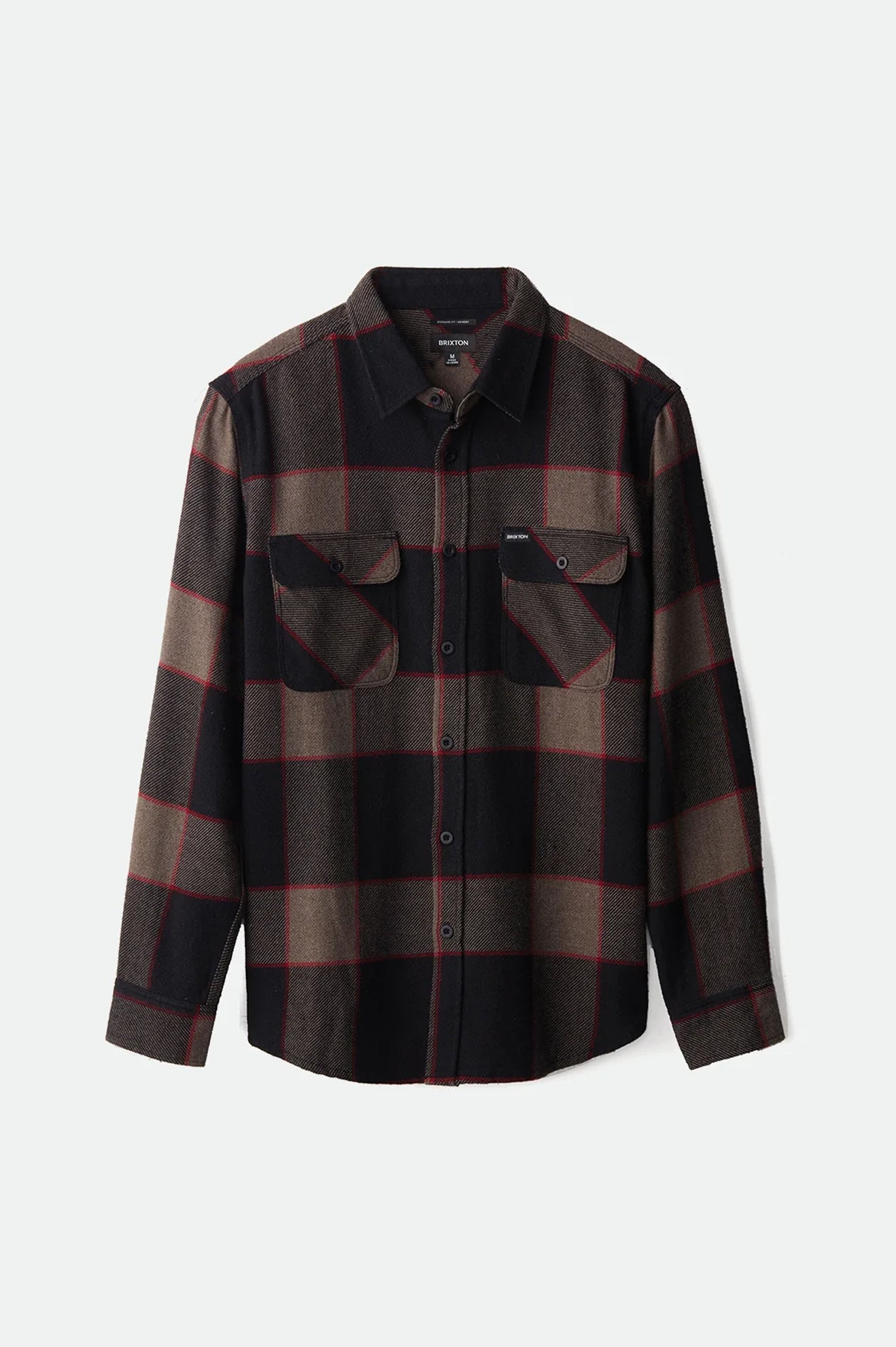 Men's Bowery Long Sleeve Flannel in Heather Grey/Charcoal