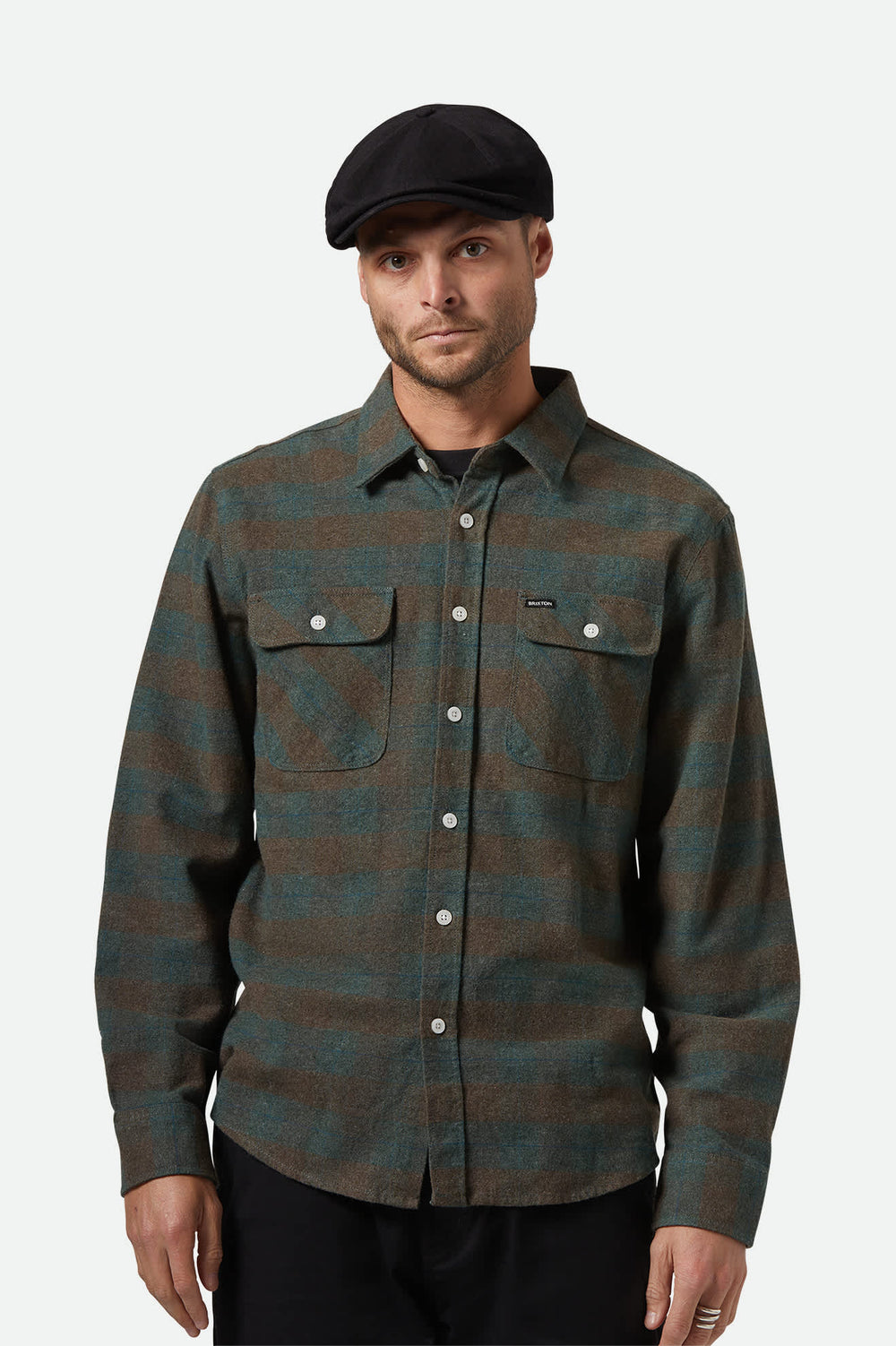 Men's Bowery Long Sleeve Flannel in Ocean