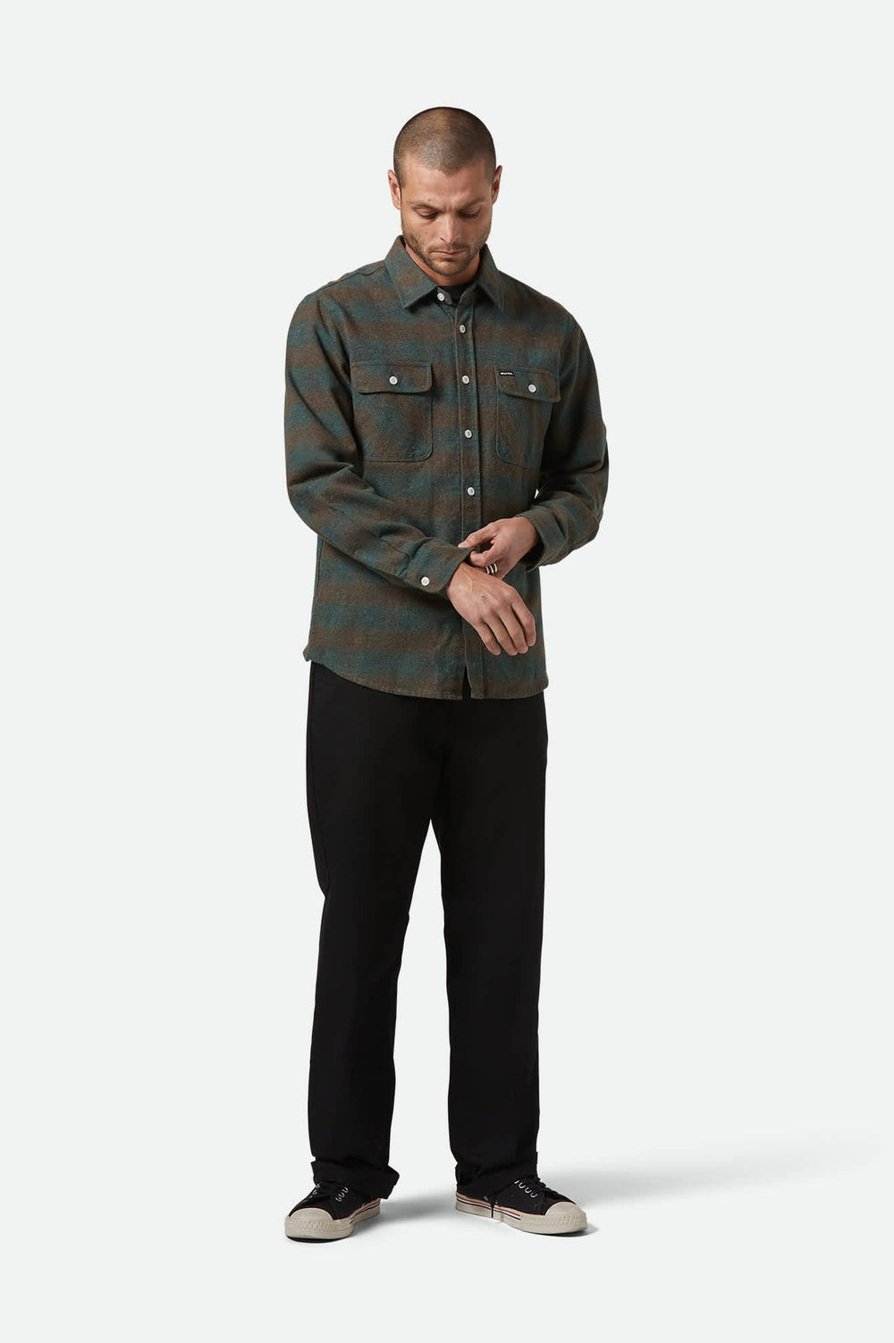 Men's Bowery Long Sleeve Flannel in Ocean