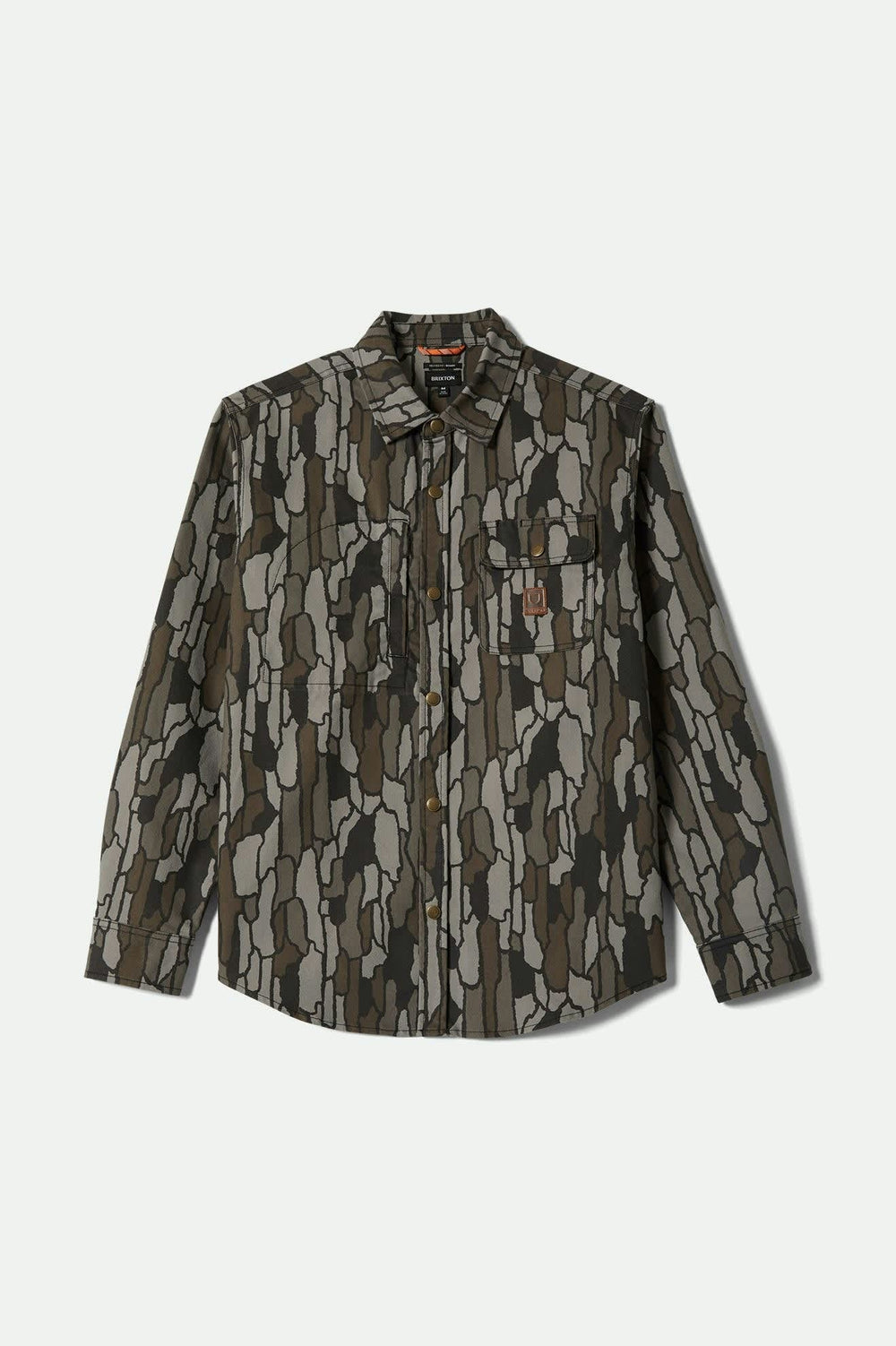 Men's Builders Stretch Long Sleeve Overshirt in Bark Camo