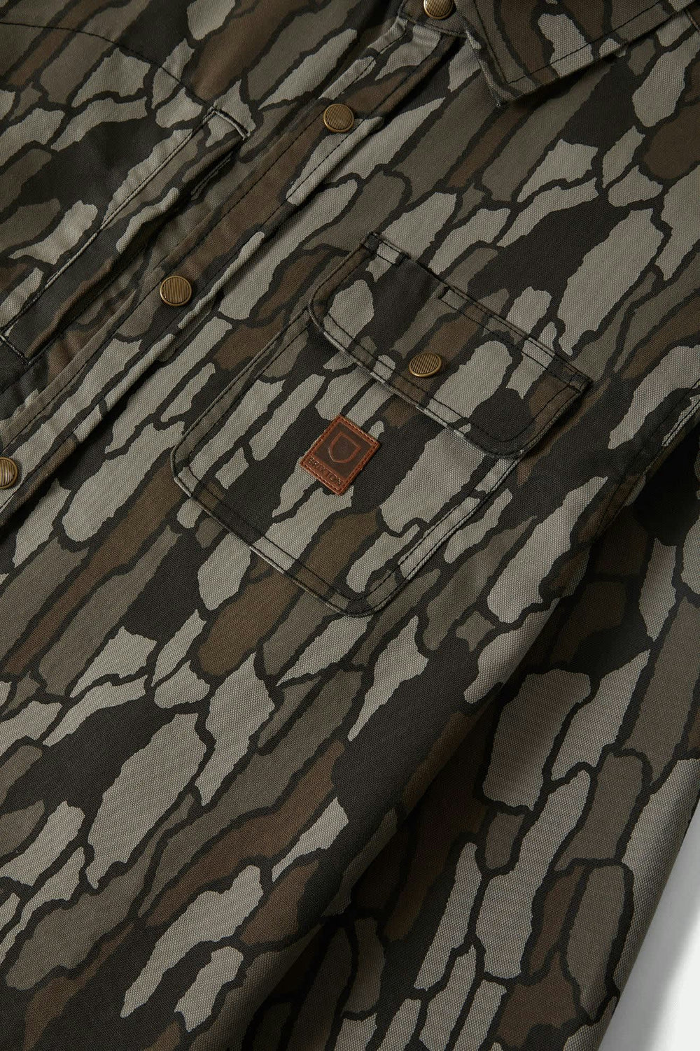Men's Builders Stretch Long Sleeve Overshirt in Bark Camo