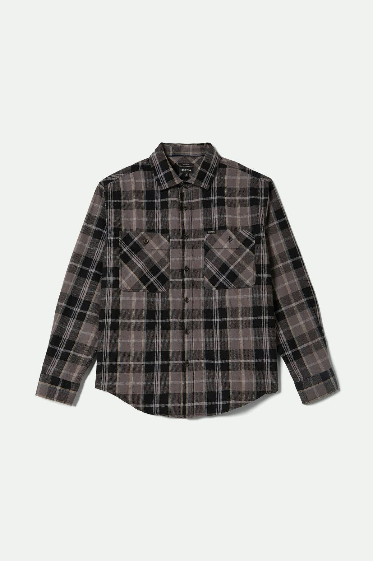 Men's Vintage Wash Flannel in Black/Charcoal Beige/Slate