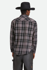 Men's Vintage Wash Flannel in Black/Charcoal Beige/Slate