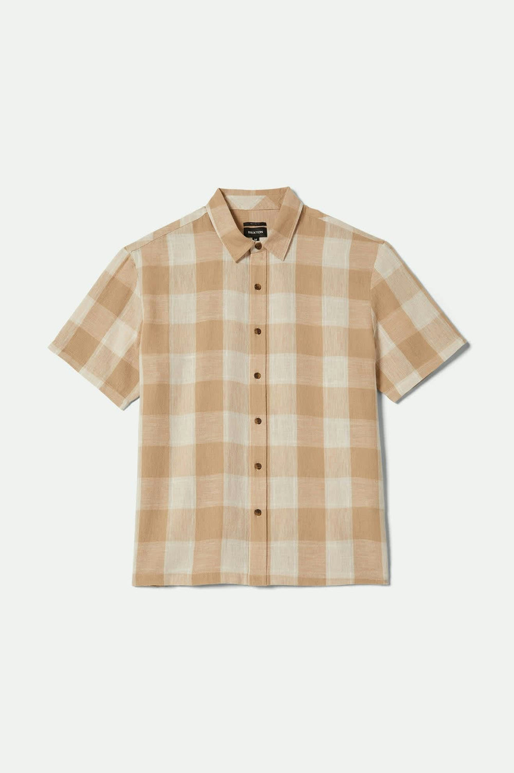Men's Cru Linen Blend Short Sleeve Shirt in Off White/Sand