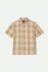 Men's Cru Linen Blend Short Sleeve Shirt in Off White/Sand