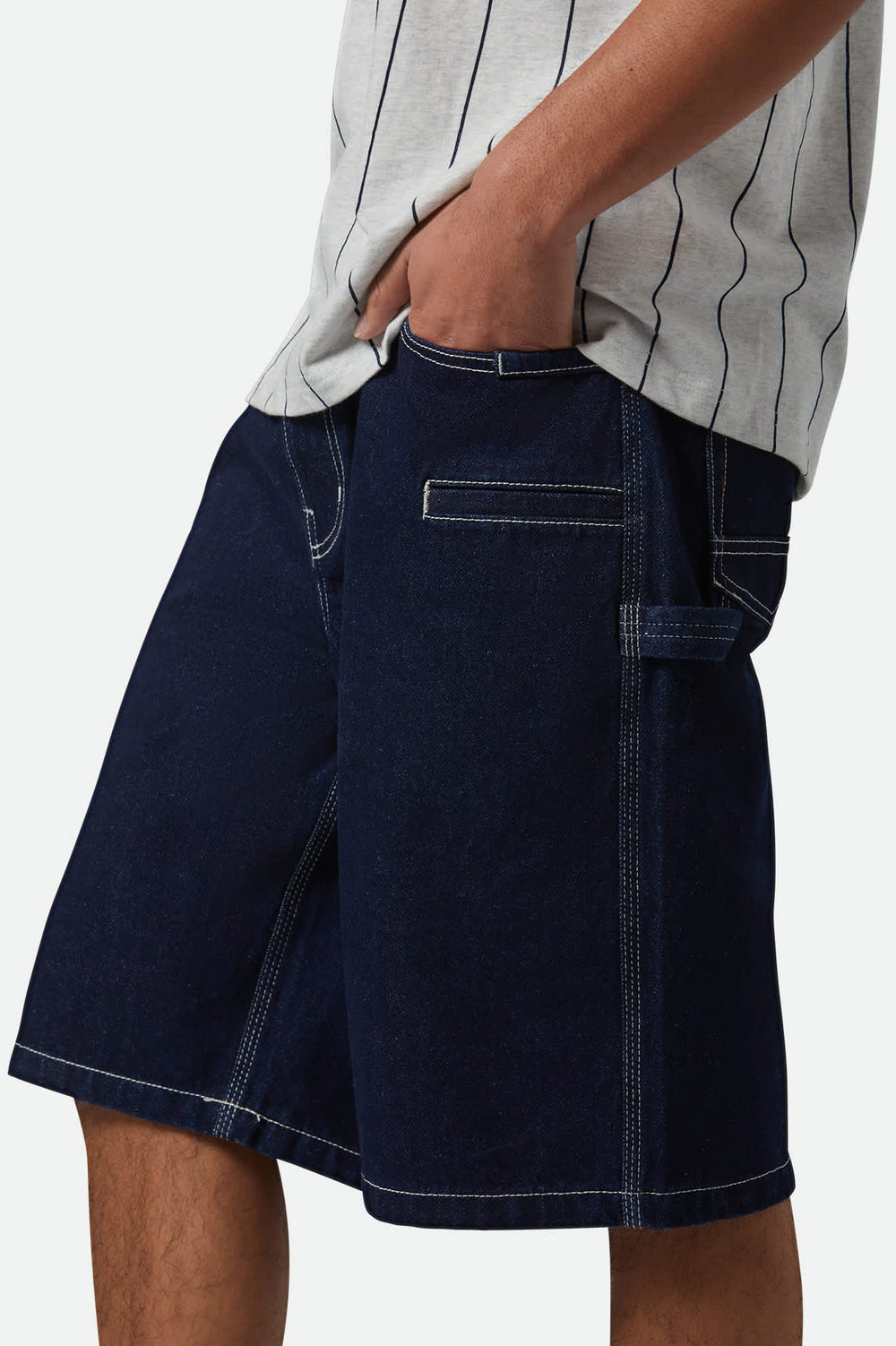 Men's Builders Carpenter Baggy Short in Rinse Denim