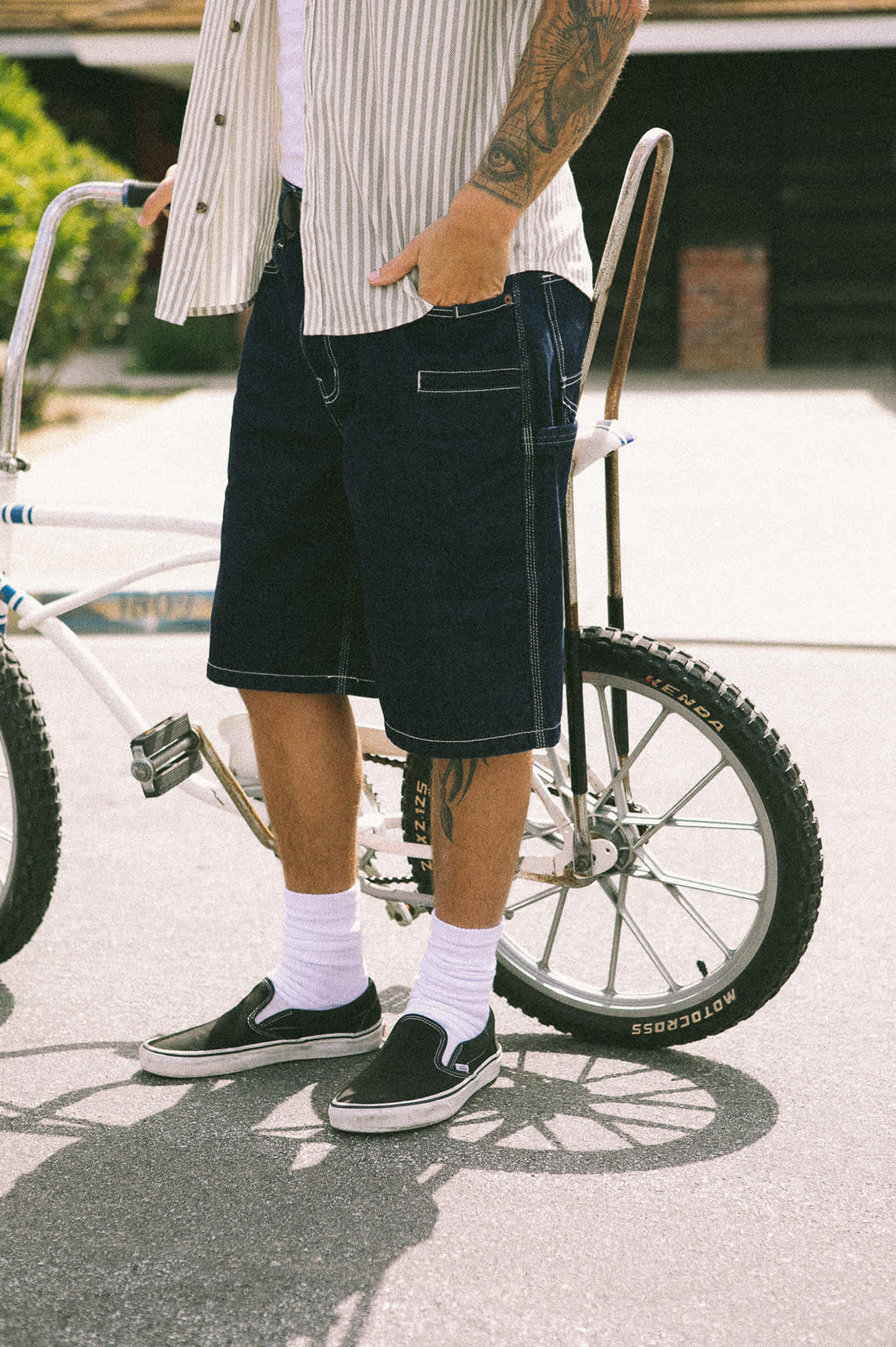 Men's Builders Carpenter Baggy Short in Rinse Denim