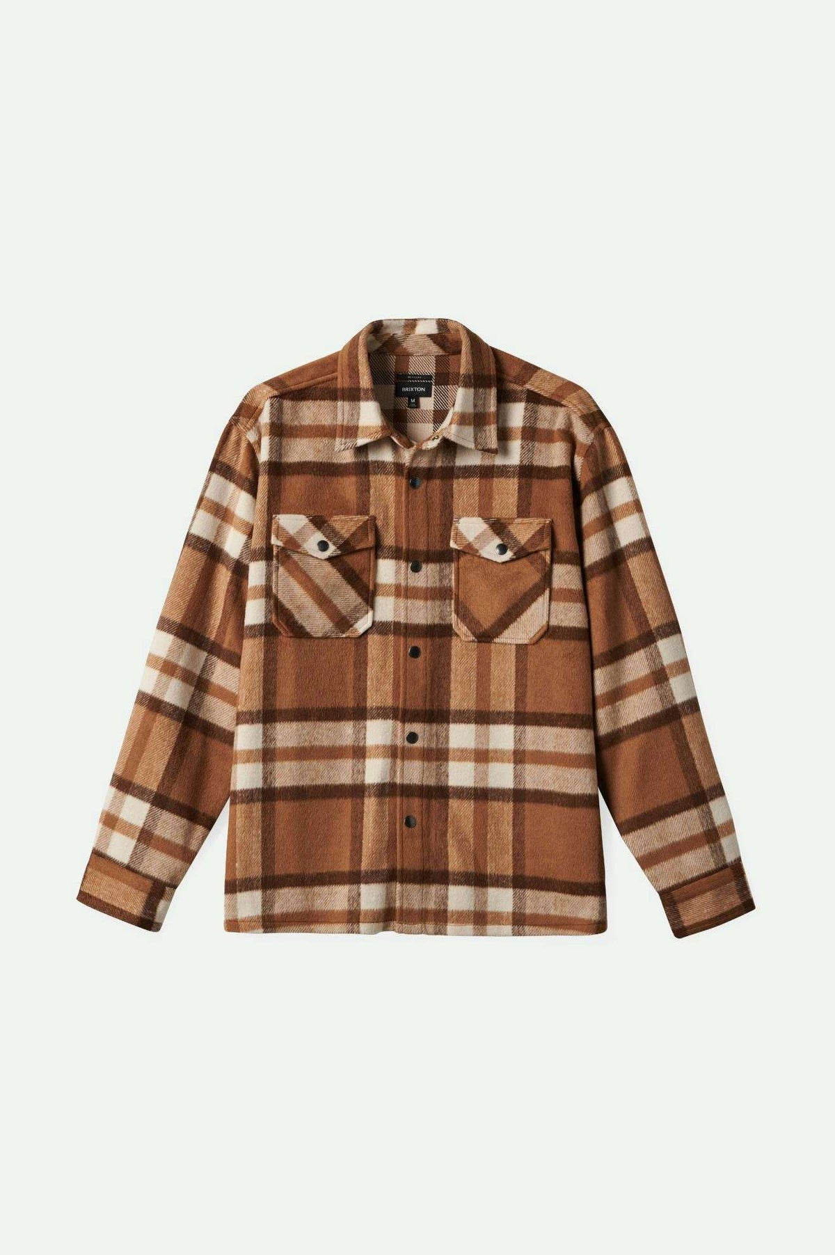 Men's Selden Soft Brushed L/S Flannel Overshirt in Tan/Bison