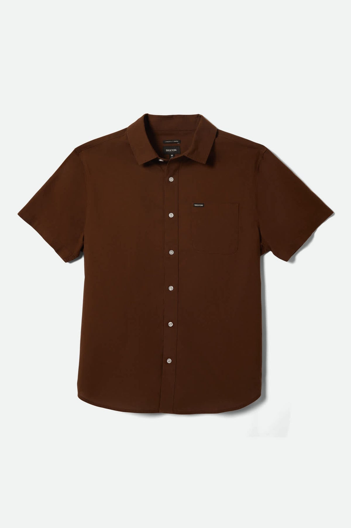 Men's Charter Oxford Short Sleeve Shirt in Dark Earth Textured
