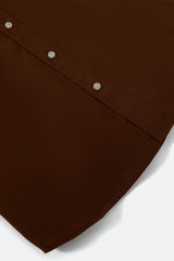 Men's Charter Oxford Short Sleeve Shirt in Dark Earth Textured