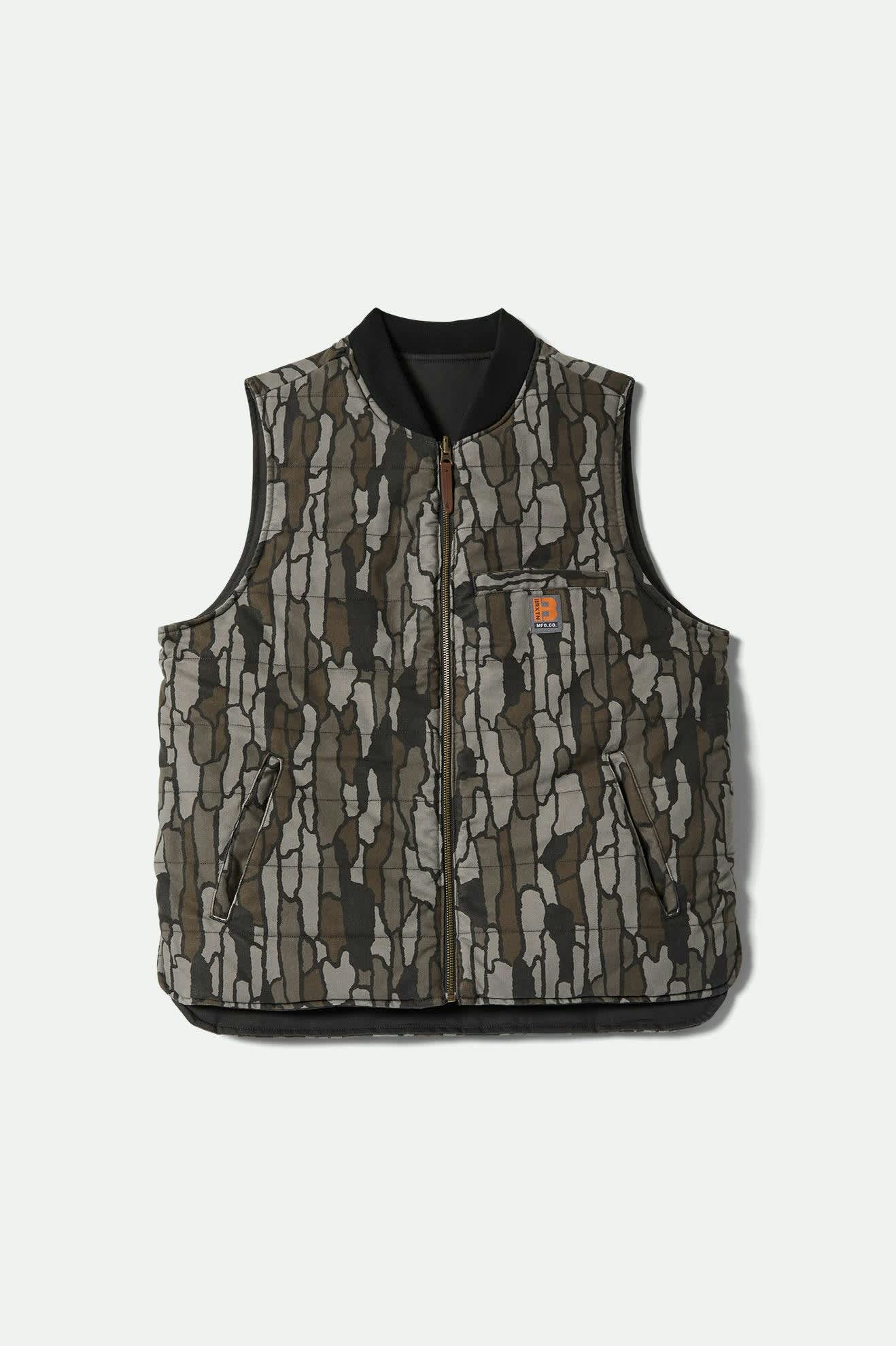 Men's Builders Abraham Reversible Vest in Bark Camo