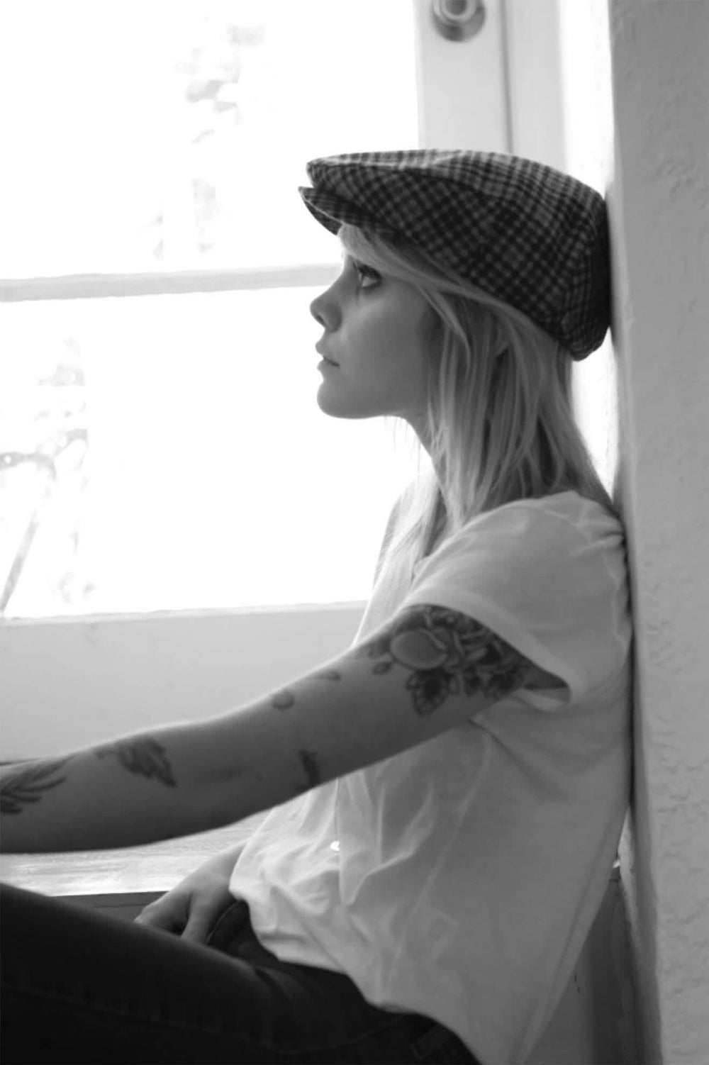 Unisex Hooligan Flat Cap in Grey/Black