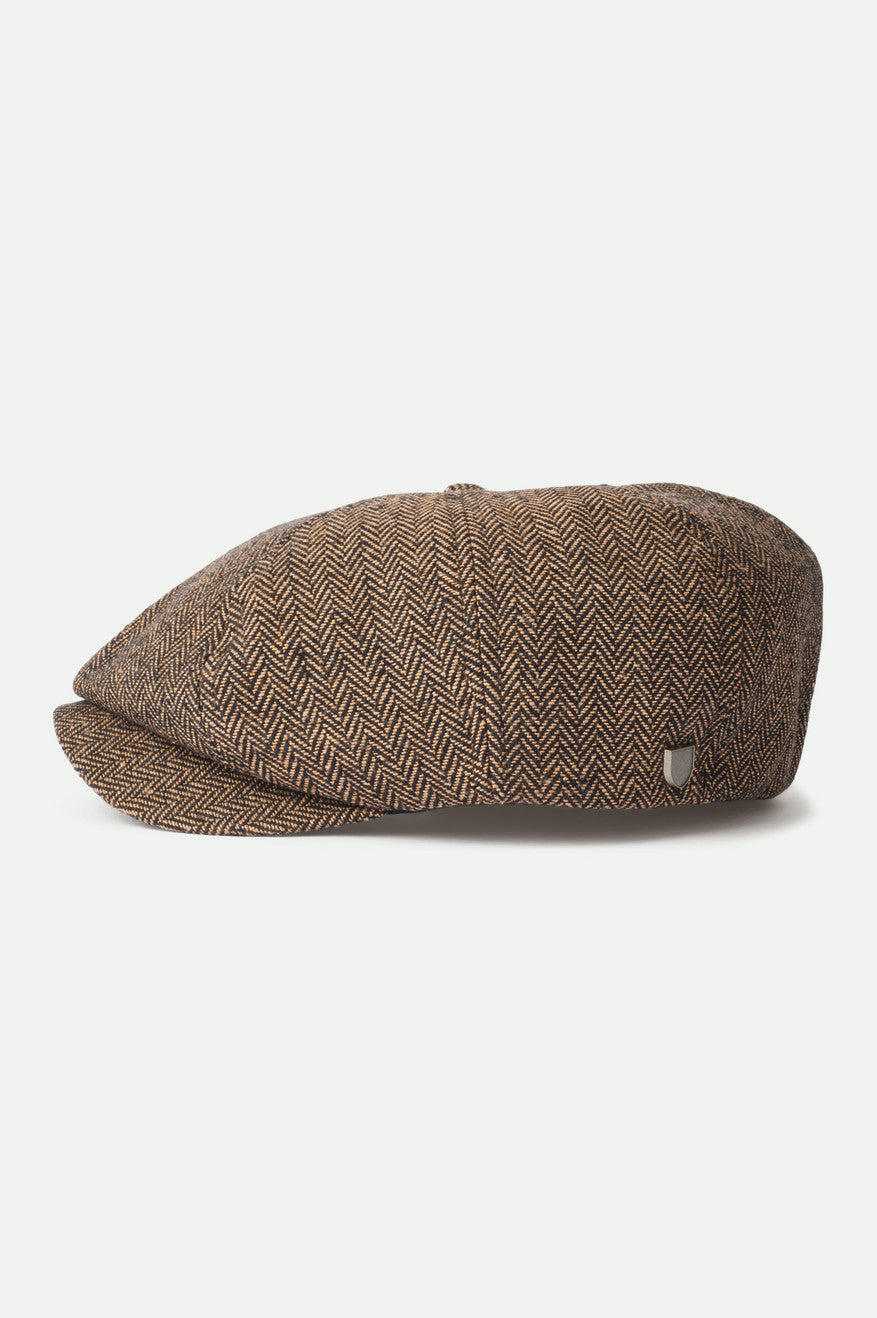 Unisex Brood Newsboy Cap in Brown/Khaki