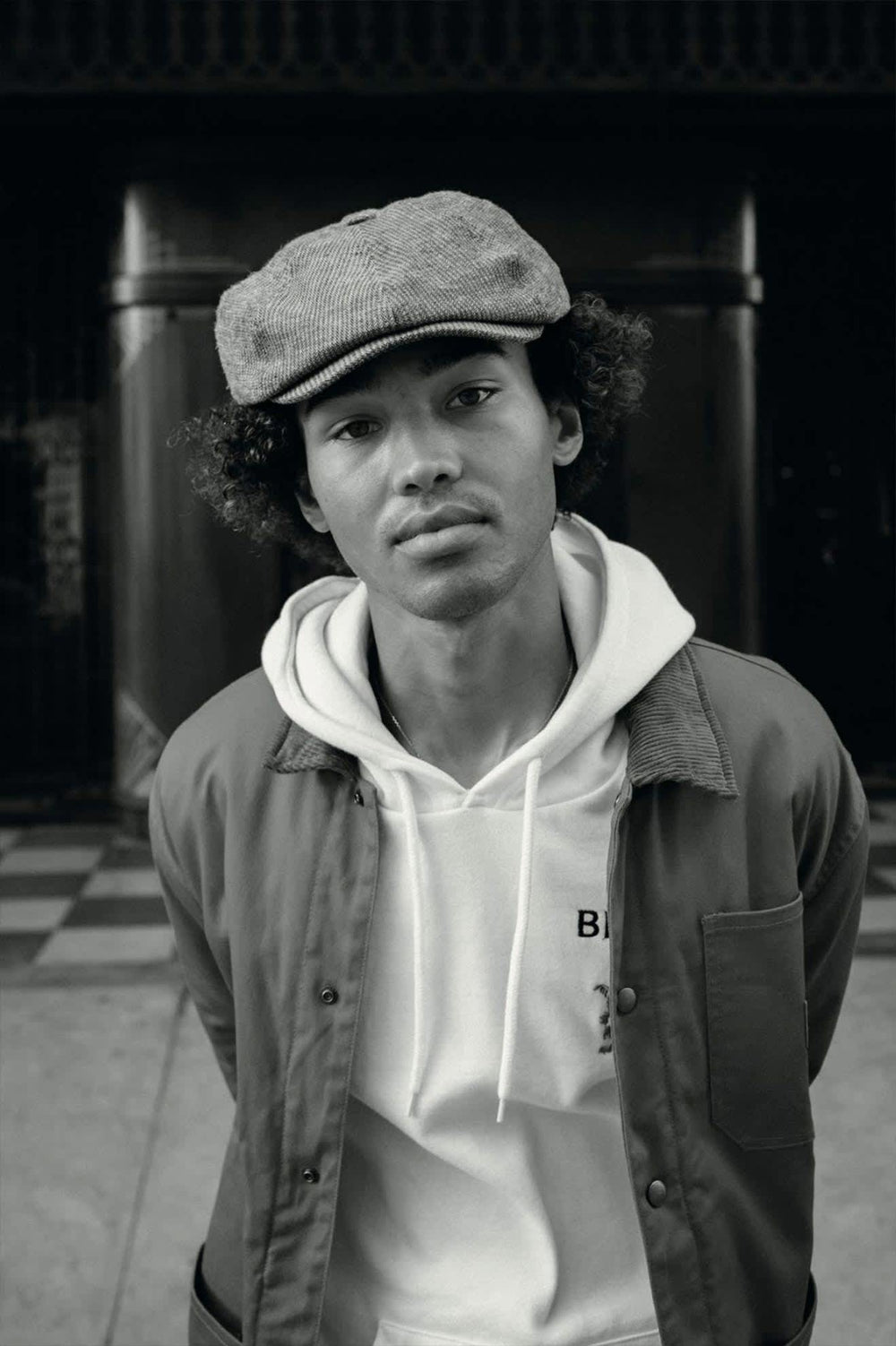 Unisex Brood Newsboy Cap in Brown/Khaki