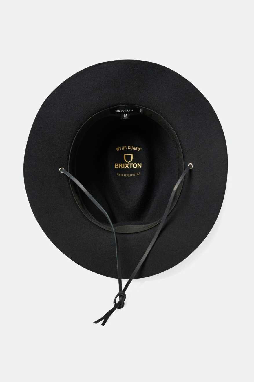 Unisex Wesley Weather Guard Packable Fedora in Black