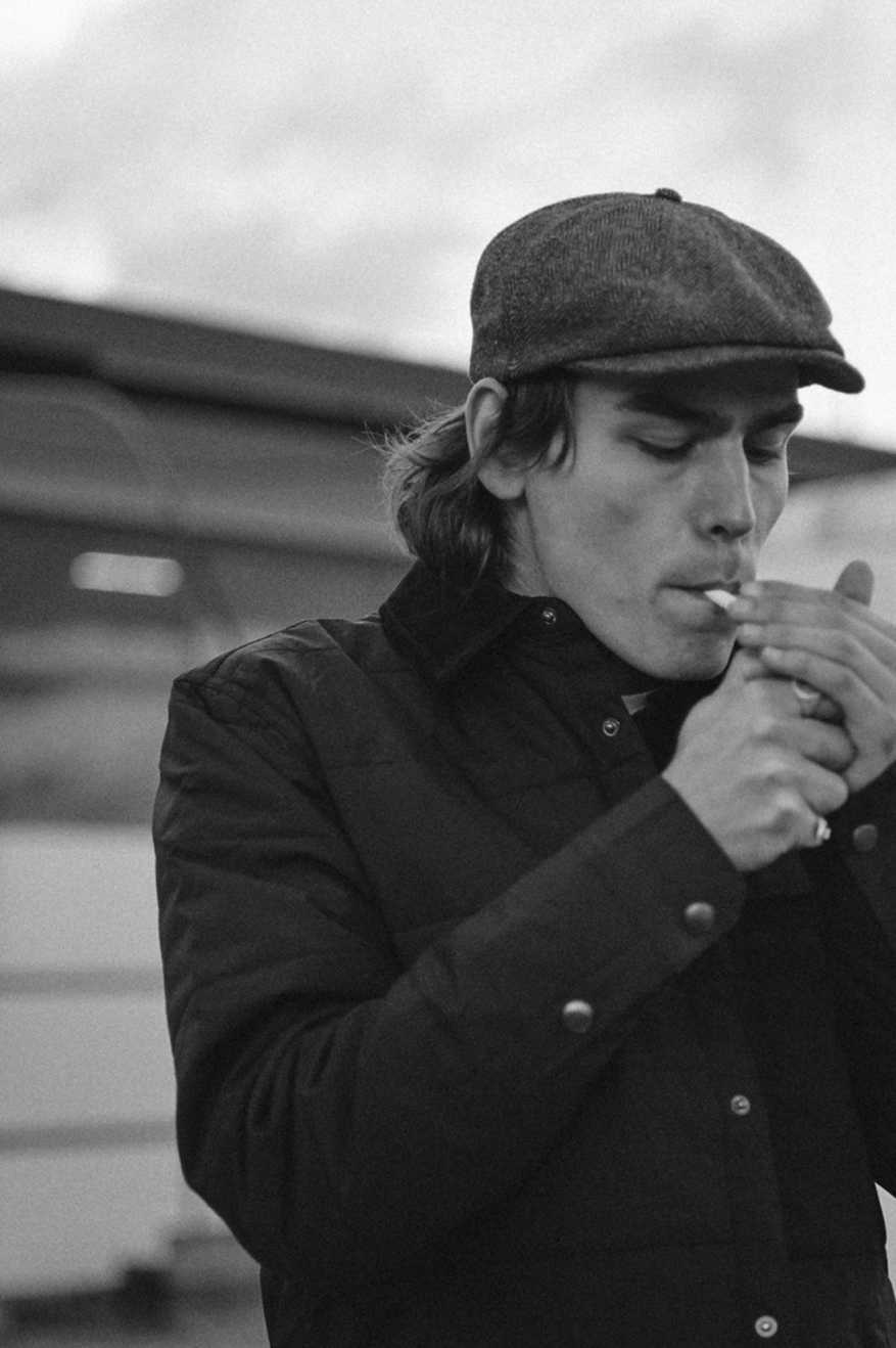 Unisex Brood Newsboy Cap in Grey/Black