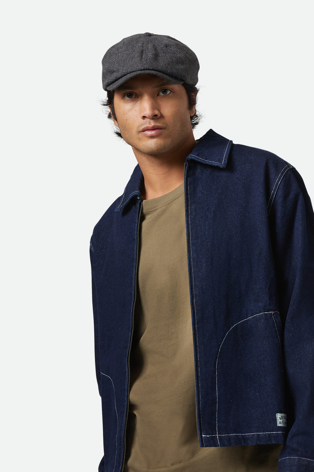 Unisex Brood Newsboy Cap in Grey/Black