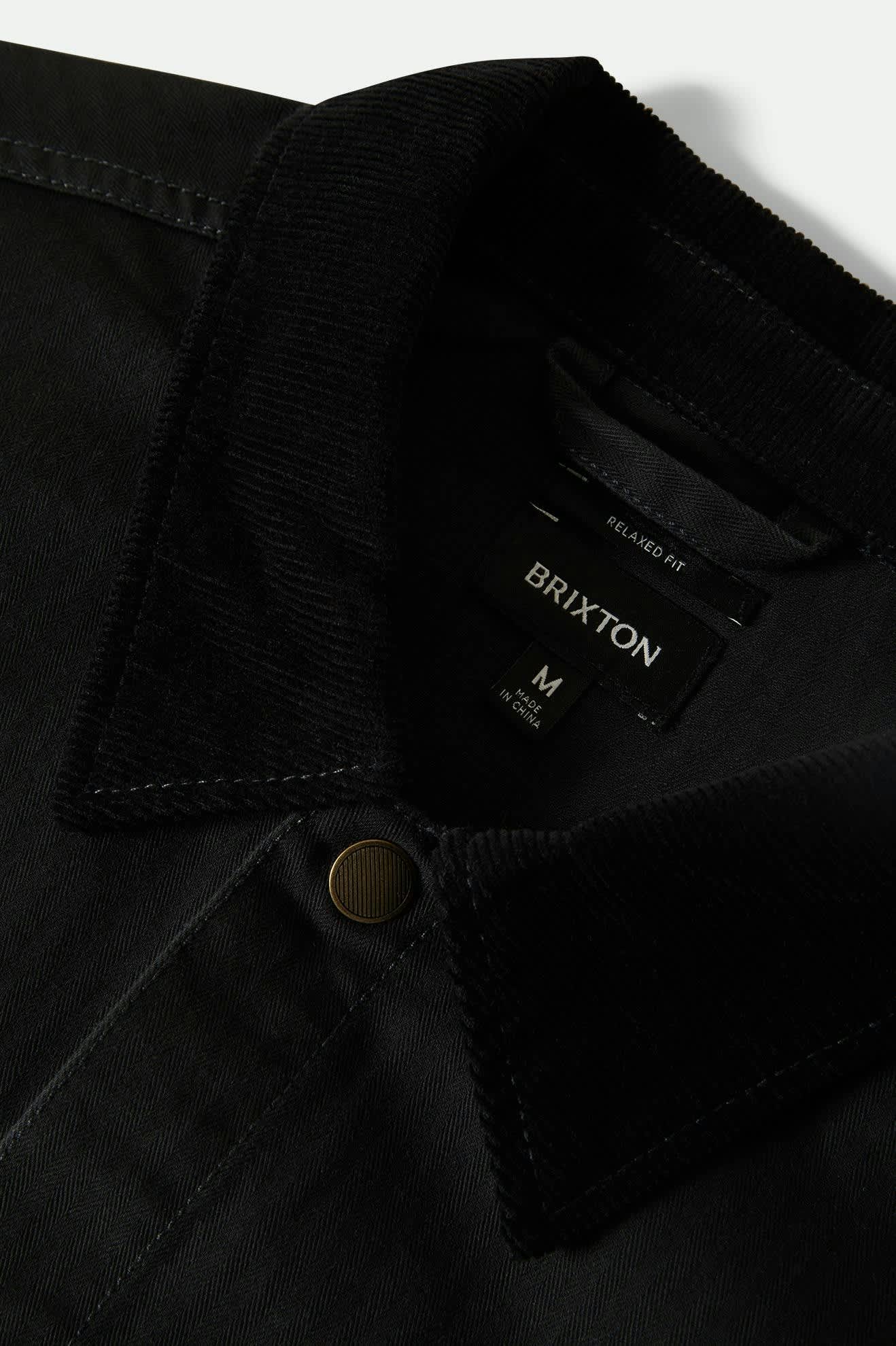 Men's Herringbone Lightweight Chore Coat in Black Herringbone