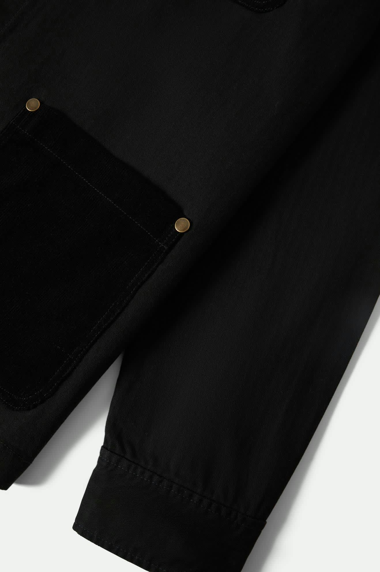 Men's Herringbone Lightweight Chore Coat in Black Herringbone