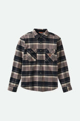 Men's Builders Bowery Stretch Water Resistant L/S Flannel in Black/Charcoal/Beige