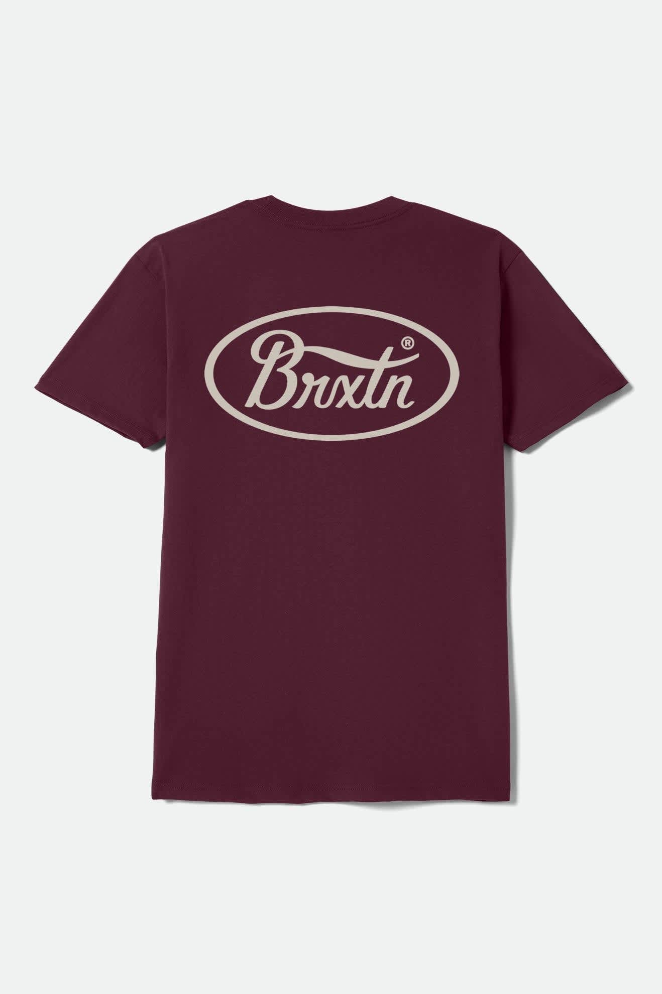 Men's Parsons Short Sleeve Standard T-Shirt in Burgundy/Stone