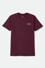 Men's Parsons Short Sleeve Standard T-Shirt in Burgundy/Stone