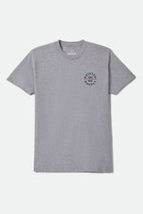 Men's Oath Short Sleeve Standard T-Shirt in Heather Grey/Navy/Red