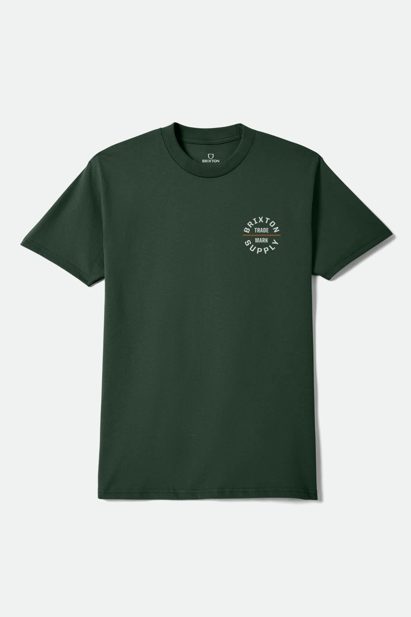Men's Oath Short Sleeve Standard T-Shirt in Forest Green/Off White/Rust