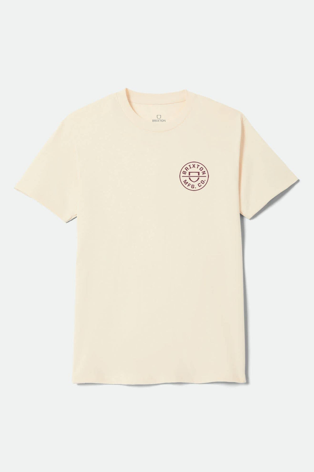 Men's Crest Short Sleeve Standard T-Shirt in Cream/Mahogany