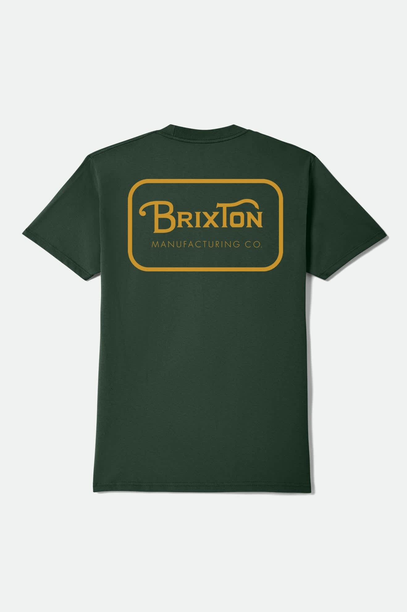 Men's Grade Short Sleeve Standard T-Shirt in Forest Green/Gold