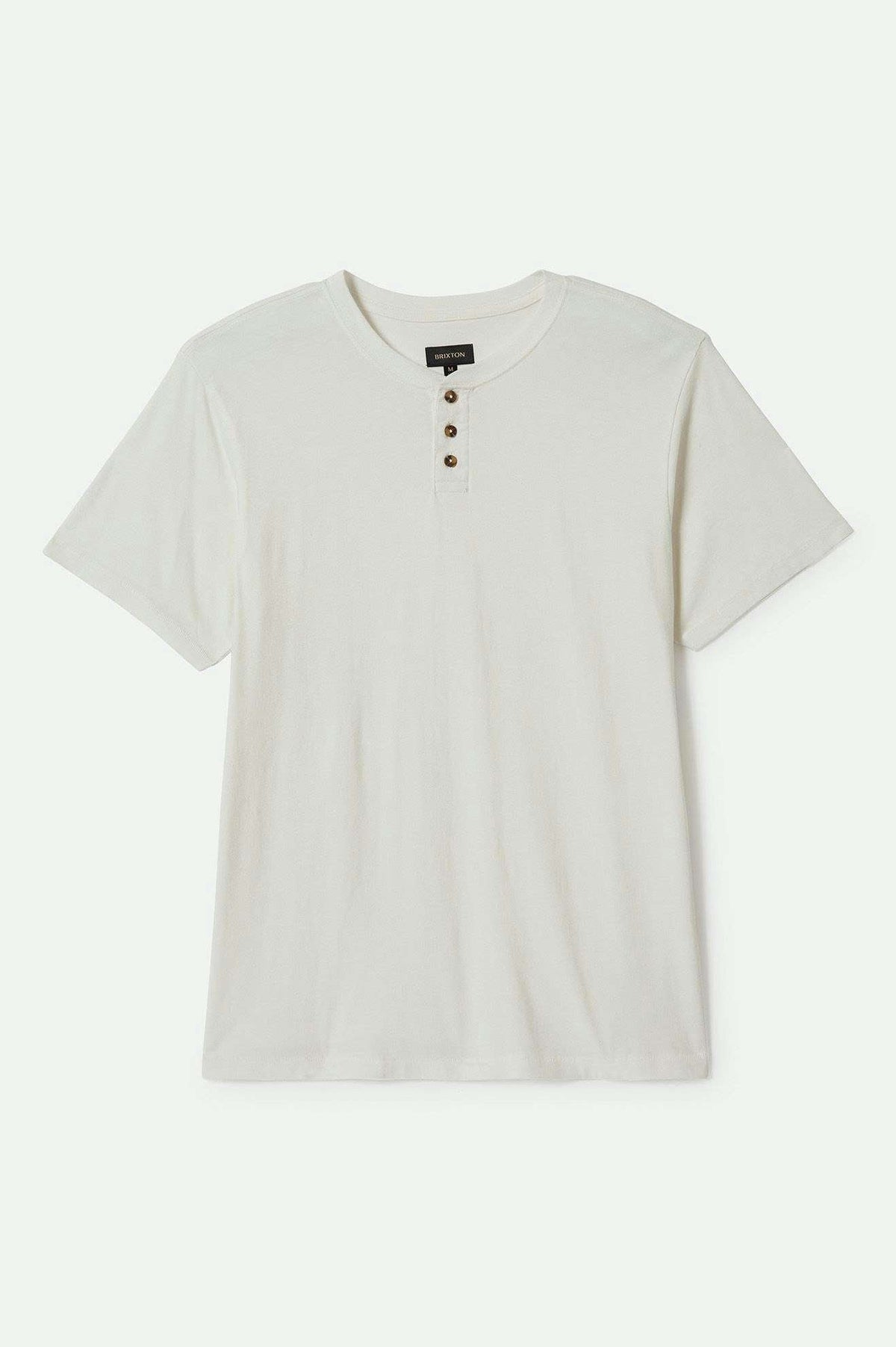 Unisex Vintage Reserve Short Sleeve Henley in Off White Sol Wash