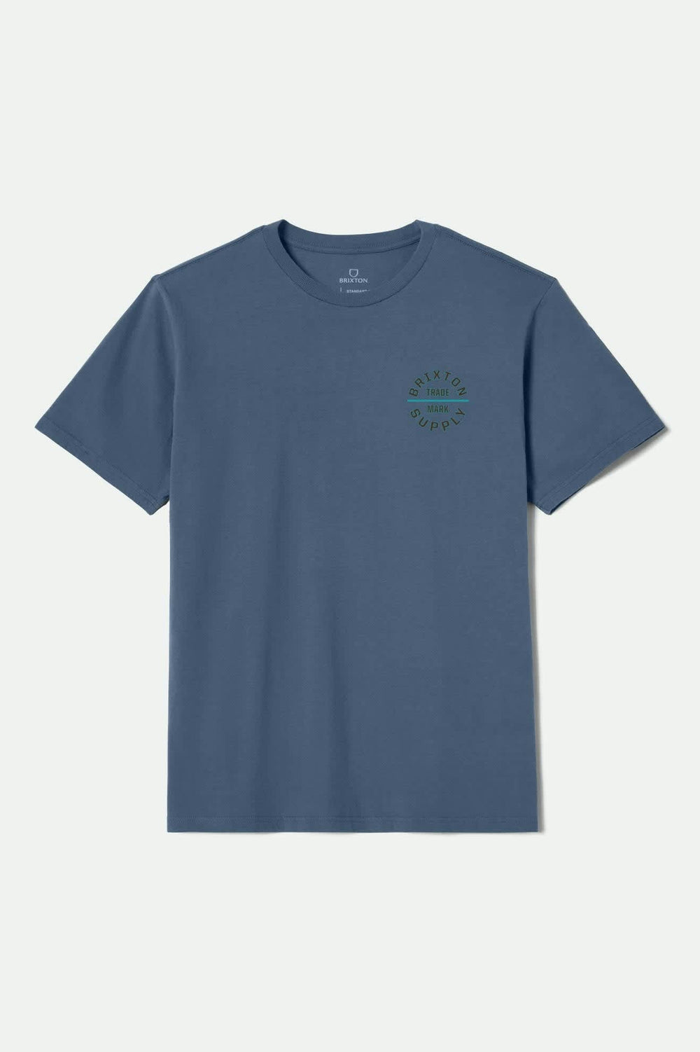 Men's Oath V Short Sleeve Standard T-Shirt in Harbor Blue/Dk Brown/Teal