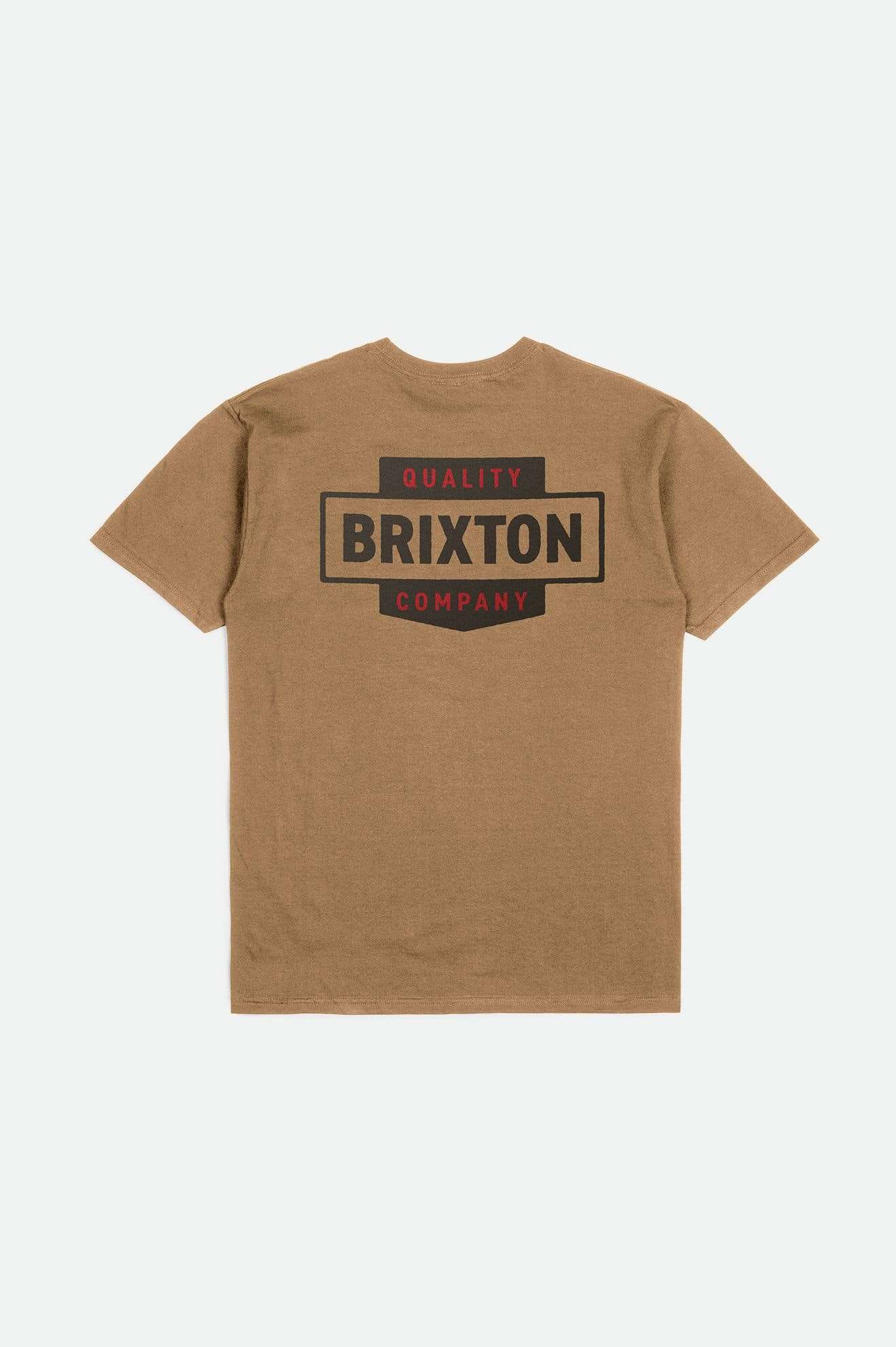 Brixton Men's Osborn S/S Standard T-Shirt in color Tobacco Brown Worn Wash