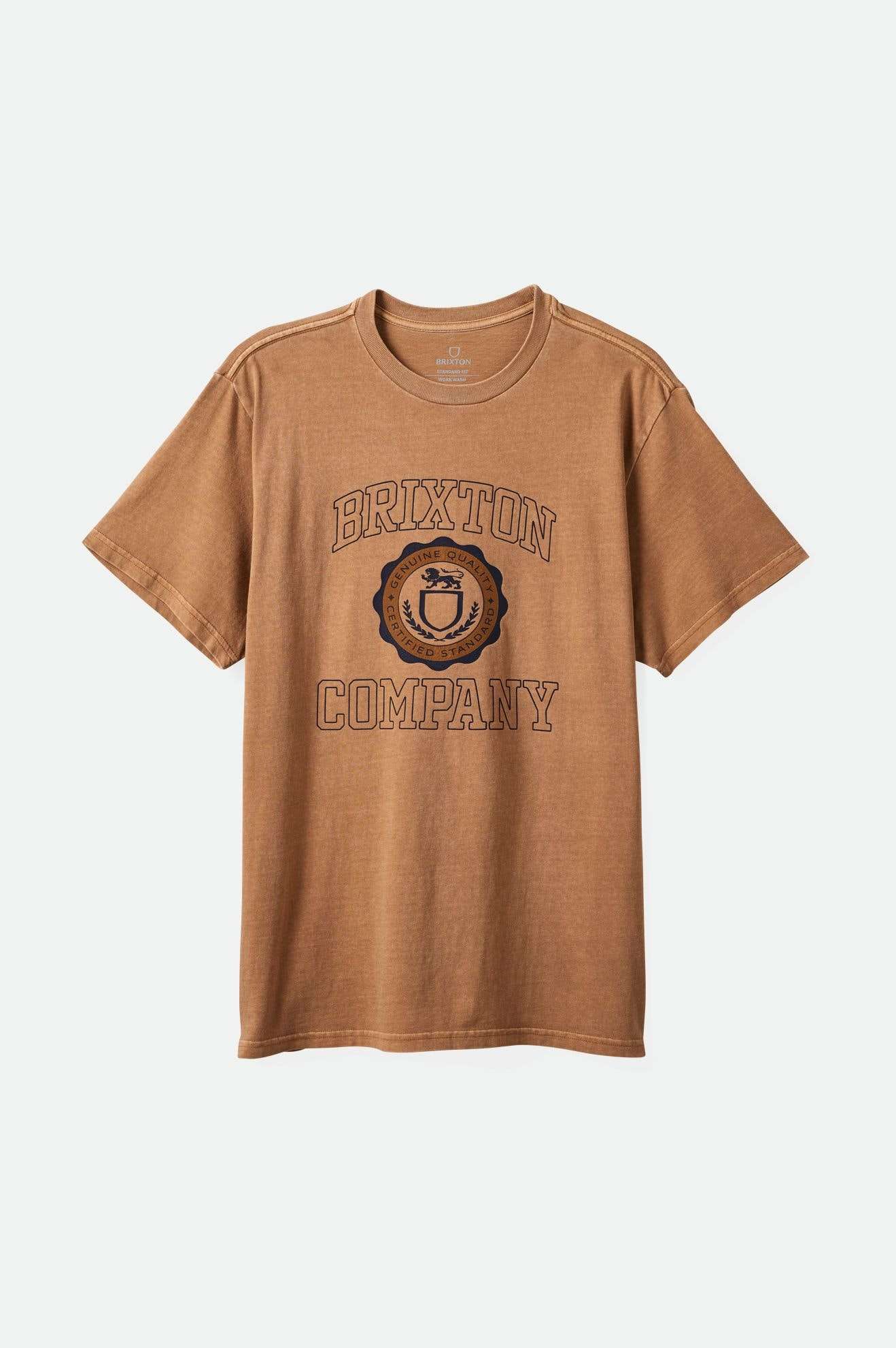 Men's University S/S Standard T-Shirt in Tobacco Brown Worn Wash