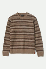 Men's Midnight Crew Sweater in Multi Neutral Stripe