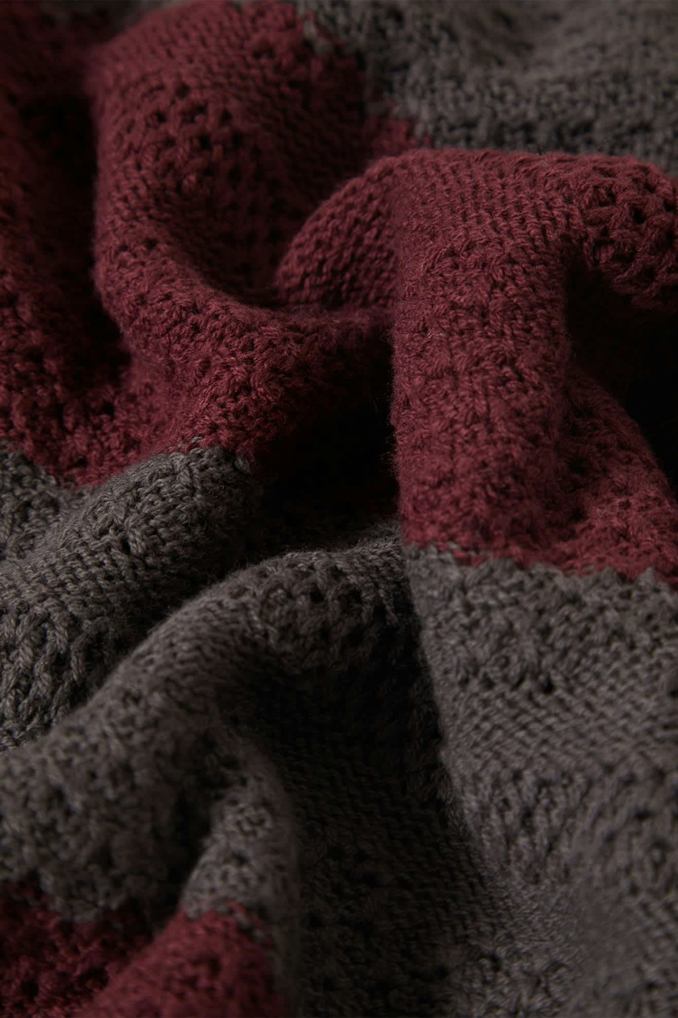 Men's Midnight Crew Sweater in Black/Port Stripe