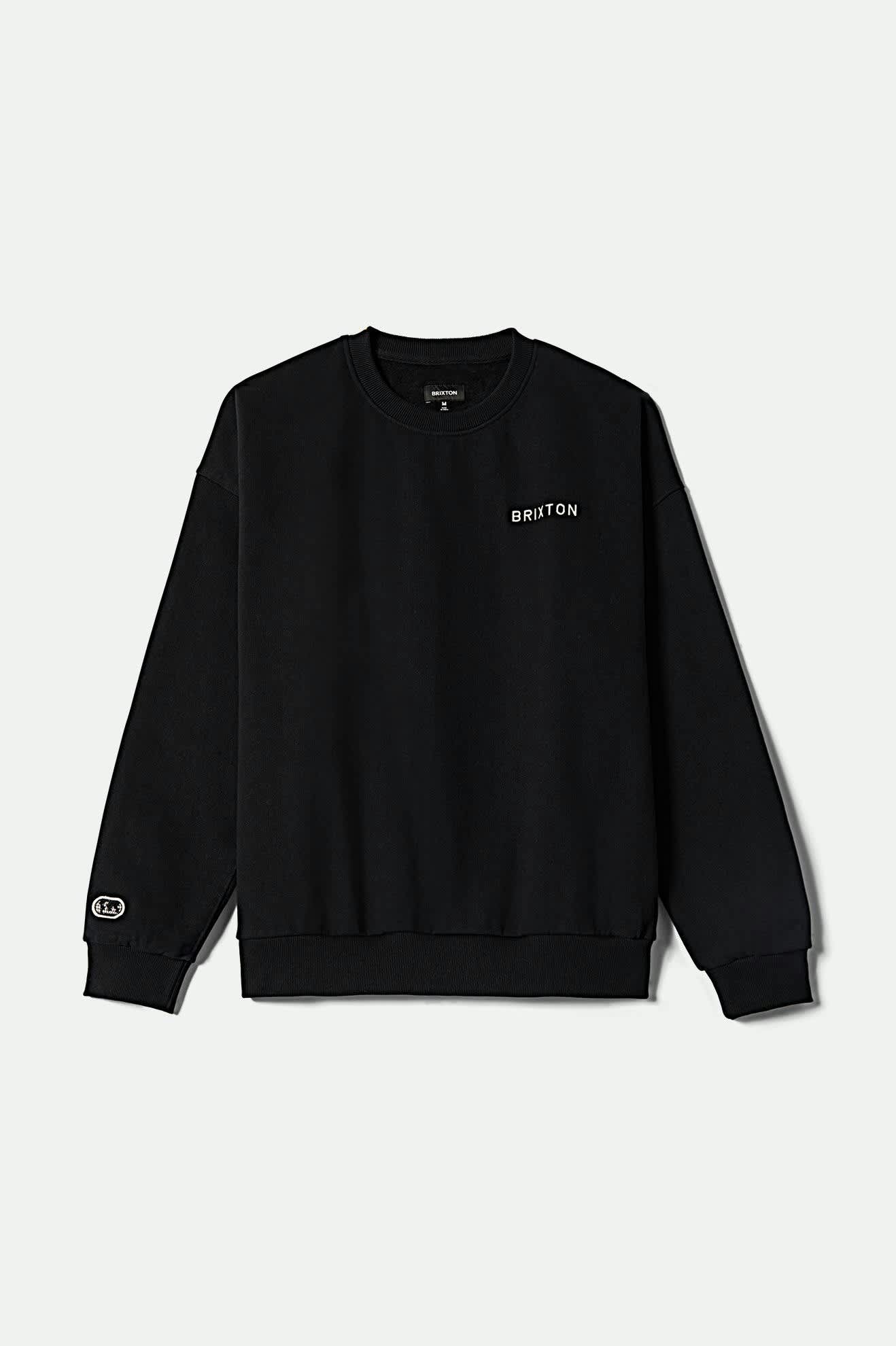 Men's Embroidered Heavyweight Oversized Crew in Black