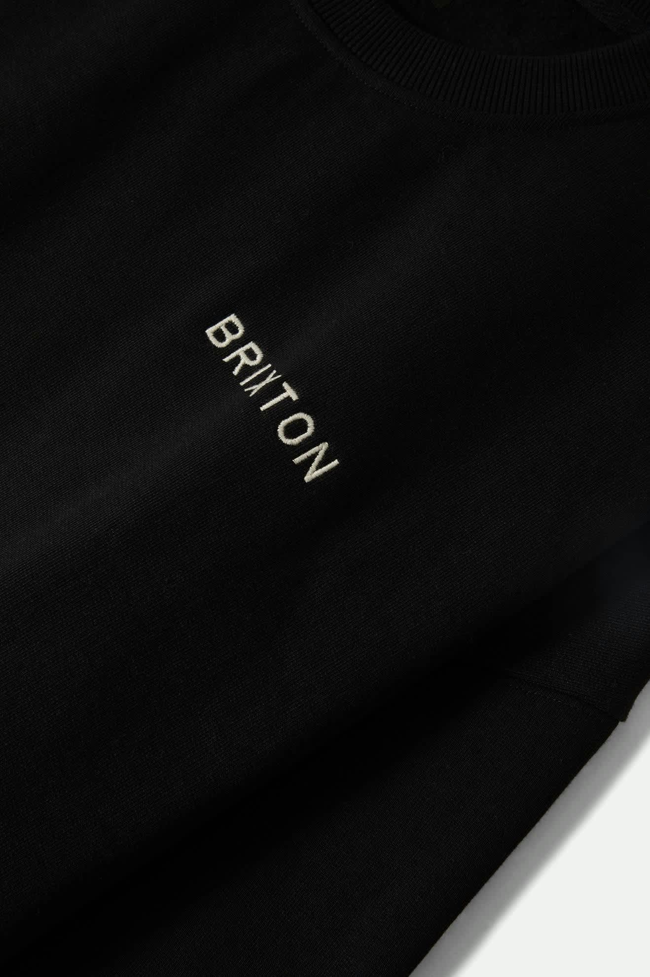 Men's Embroidered Heavyweight Oversized Crew in Black