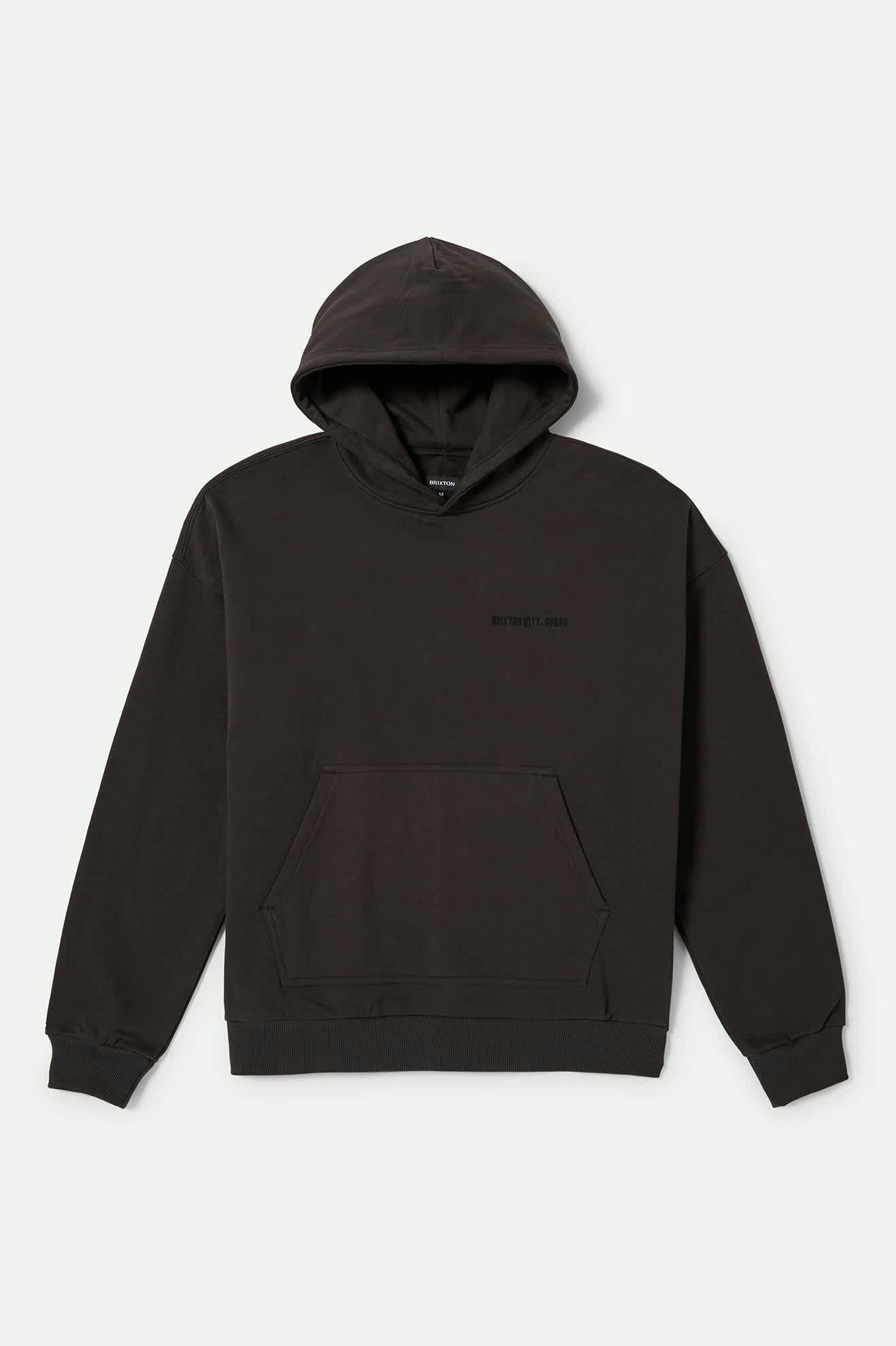 Men's Embroidered Heavyweight Oversized Hoodie in Black