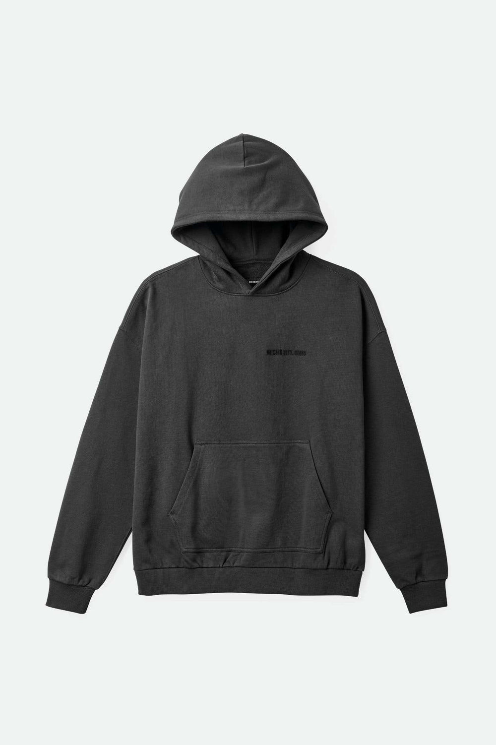 Men's Embroidered Heavyweight Oversized Hoodie in Washed Black
