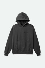 Men's Embroidered Heavyweight Oversized Hoodie in Washed Black