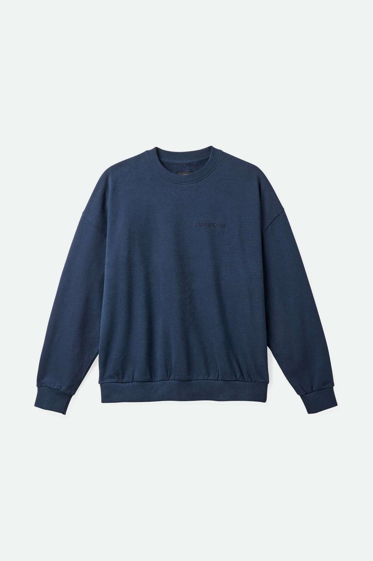 Men's Embroidered Heavyweight Oversized Crew in Washed Navy