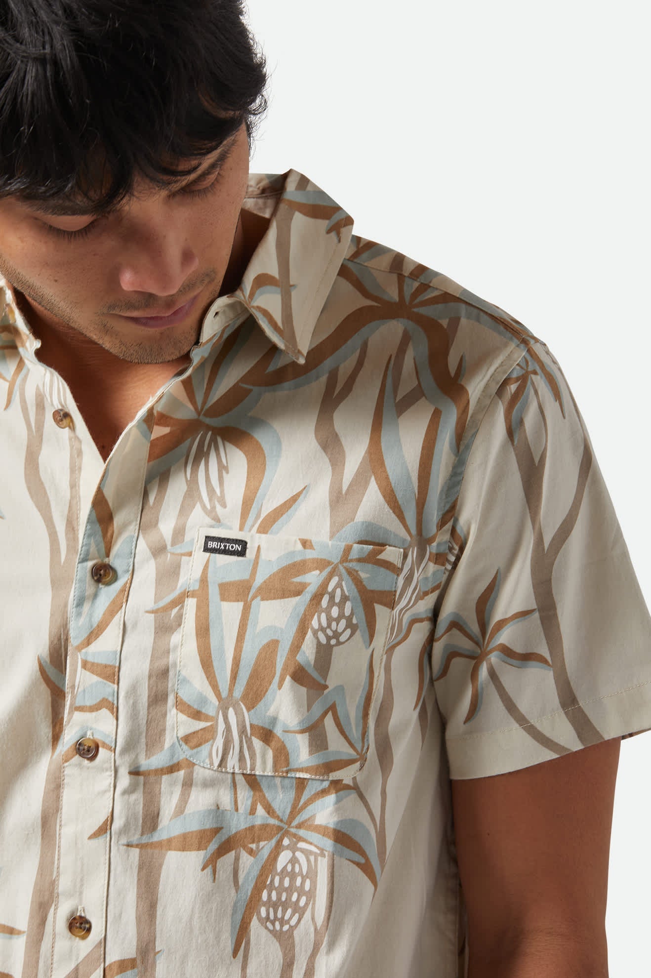 Men's Charter Print S/S Shirt in Whitecap Scenic Trip