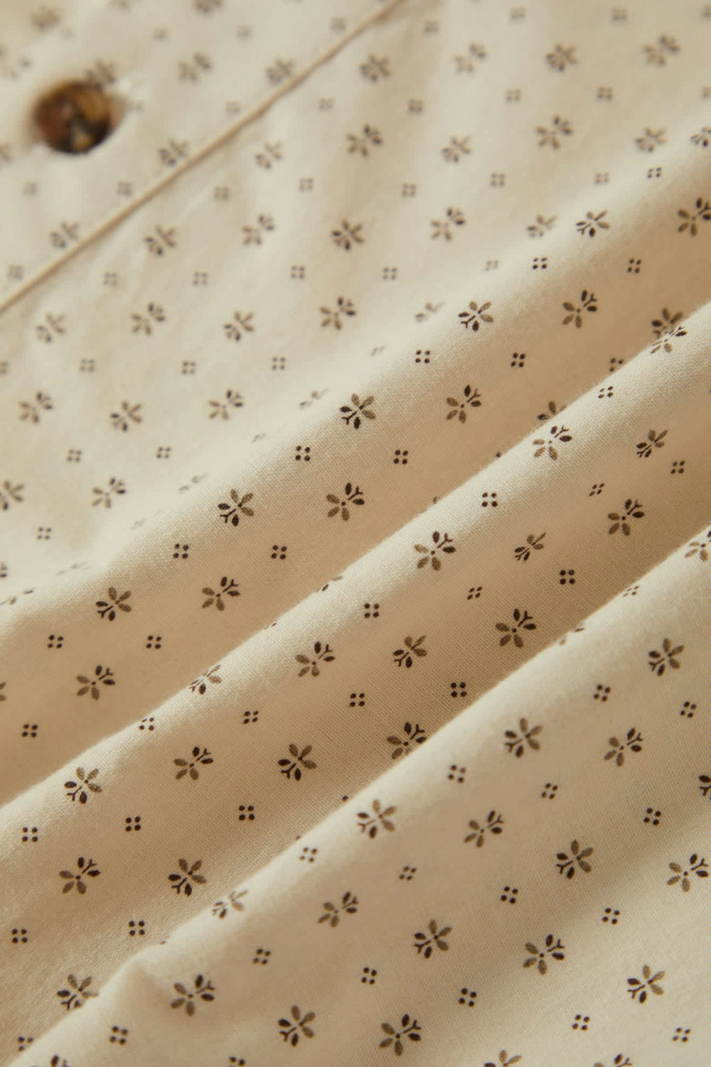 Men's Charter Print Short Sleeve Shirt in Off White/Micro Floral