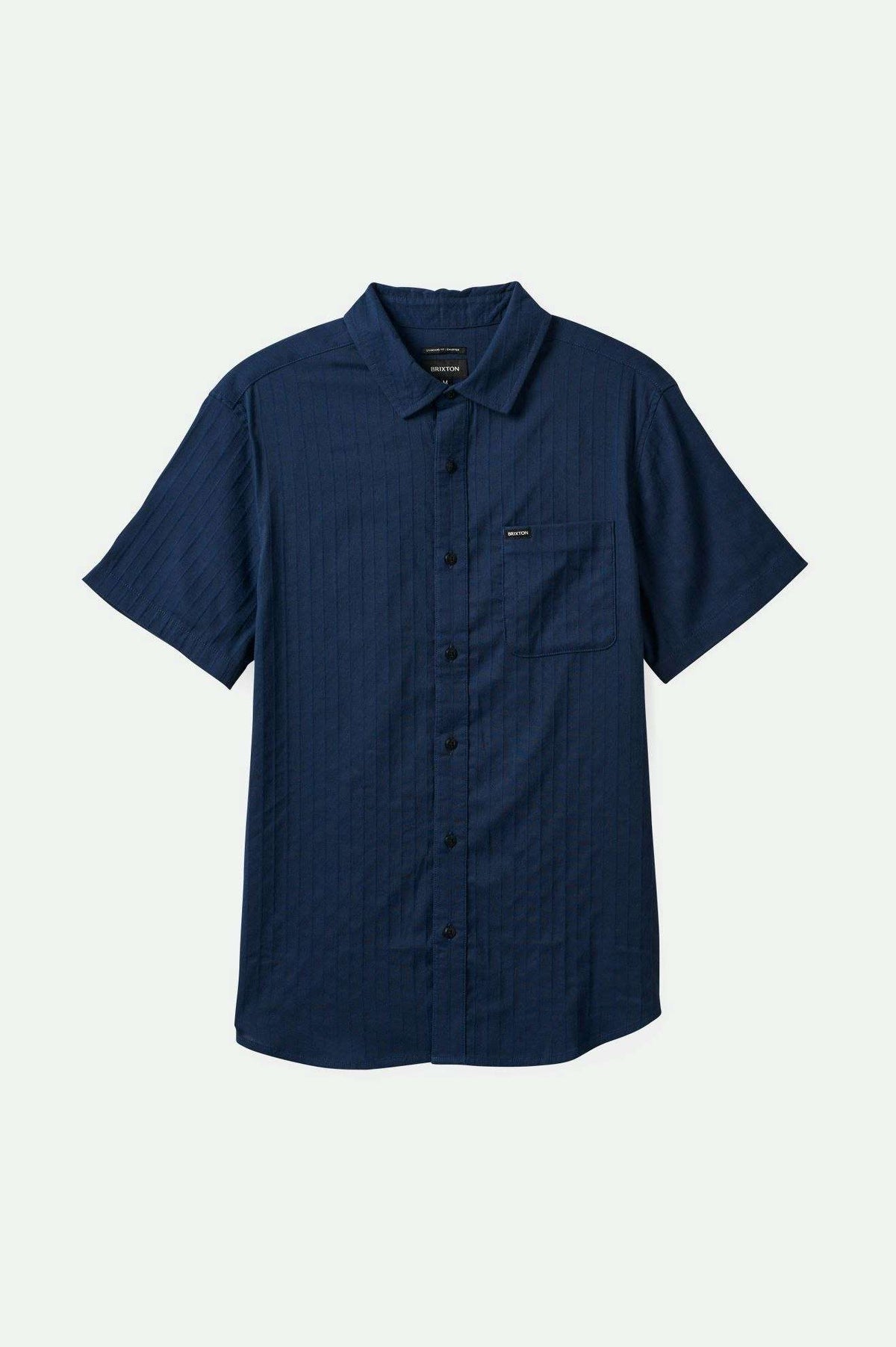 Men's Charter Stripe S/S Woven Shirt in Washed Navy/Black
