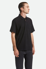 Men's Ribbed City Short Sleeve Polo in Black