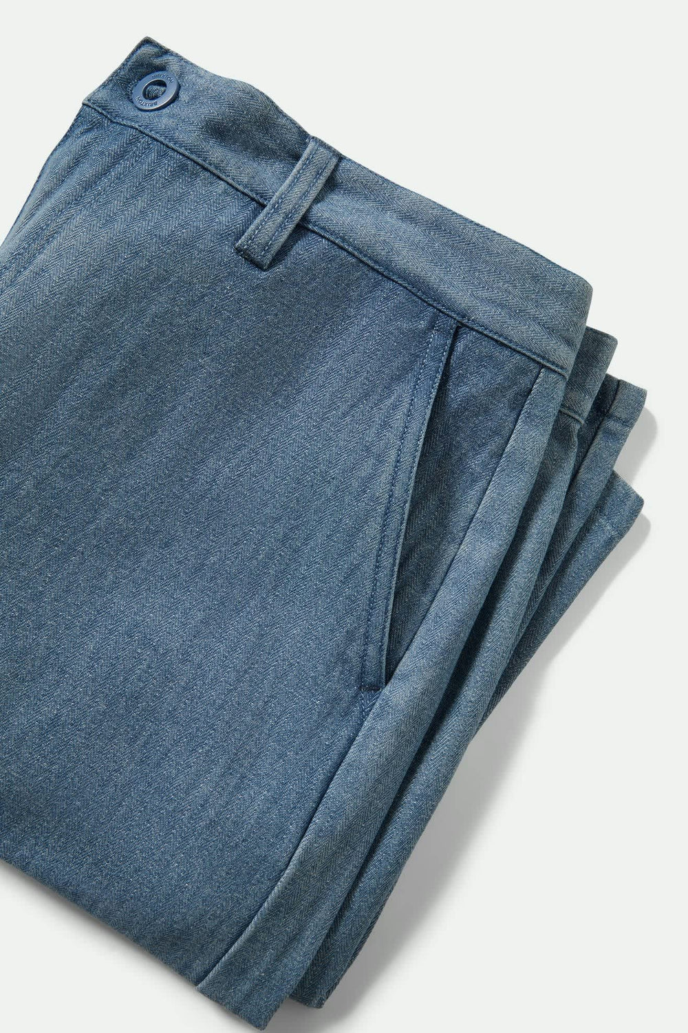 Men's Choice Chino Baggy Short in Light Wash Denim Herringbone