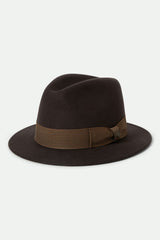 Unisex Roma Fedora in Chocolate/Bronze