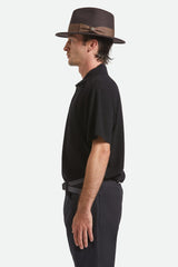 Unisex Roma Fedora in Chocolate/Bronze