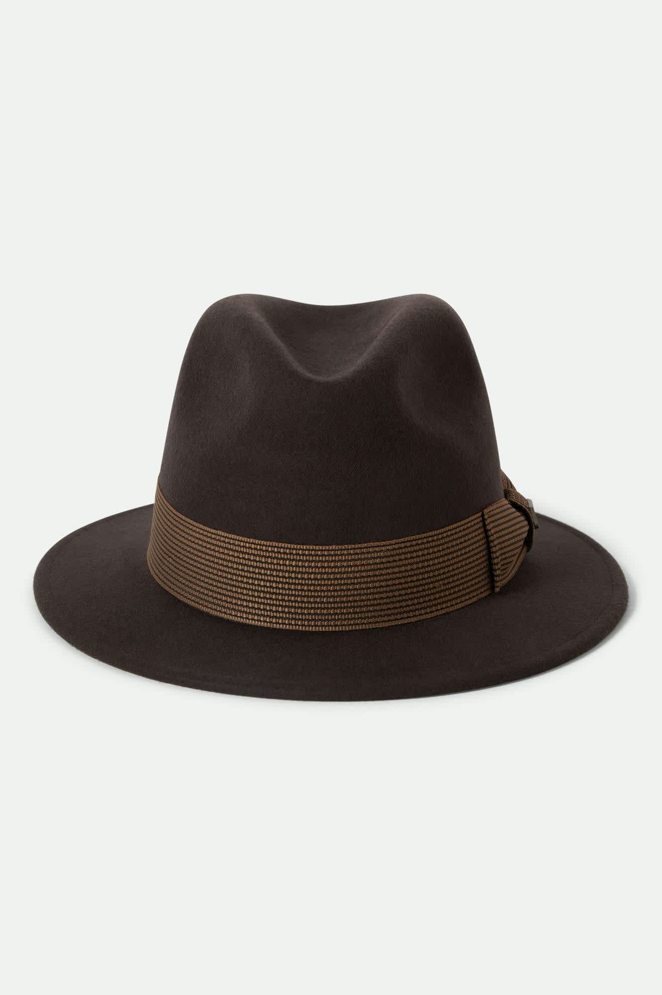 Unisex Roma Fedora in Chocolate/Bronze